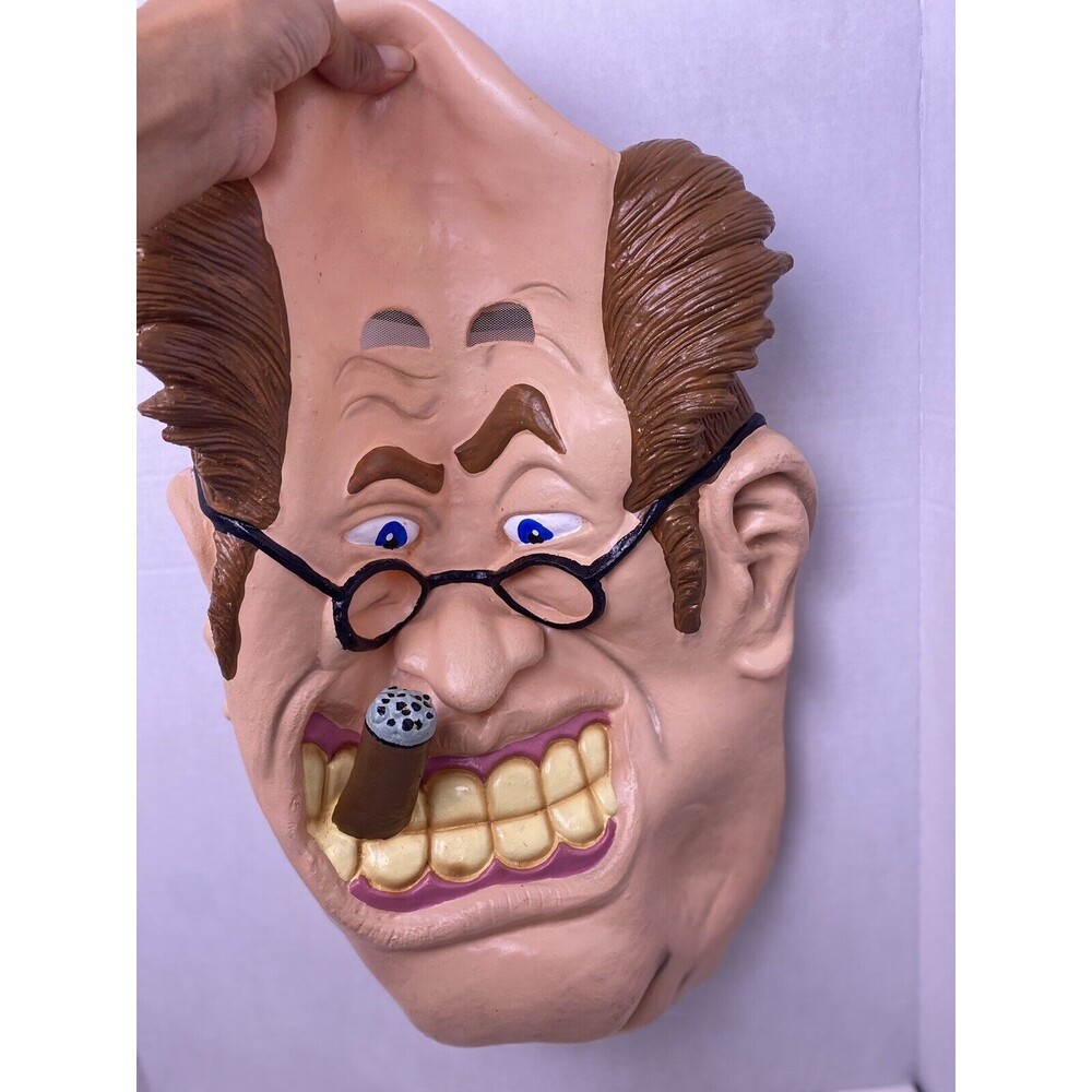 Old Man Mask Large 18" Rubber/Latex Tall with Cigar Clean VTG